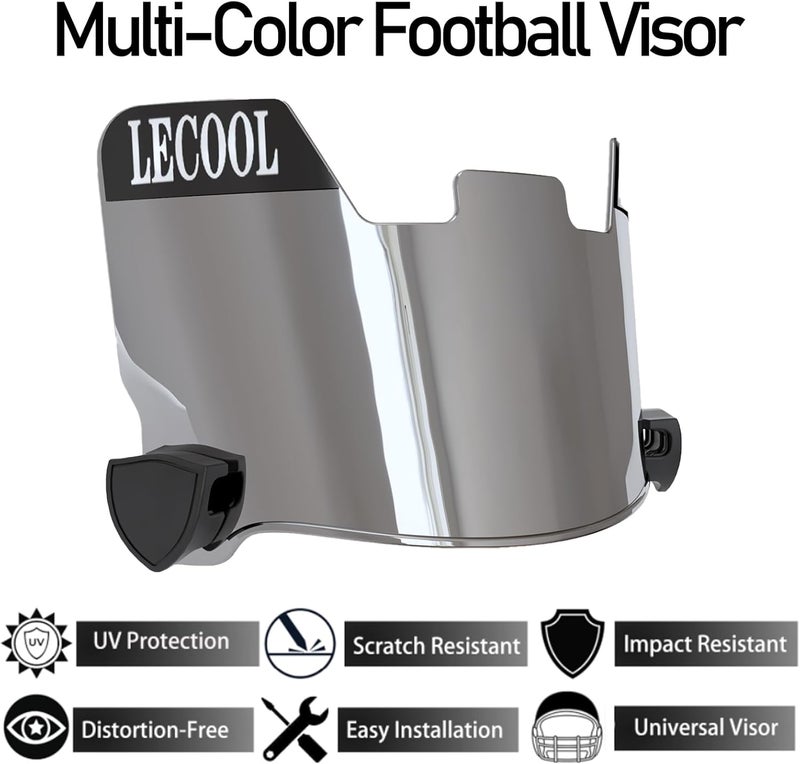 LeCool Multi-Color Football Visor,Enhance Your Game -Fits Adult & Youth Football Helmets - Image 2